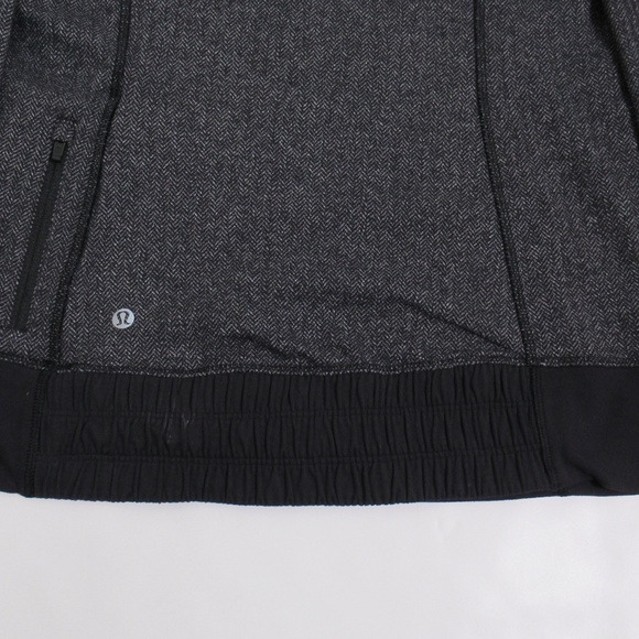 Lululemon Think Fast Hoodie Heathered Herringbone Heathered Black Black Size 6 - Picture 9 of 12